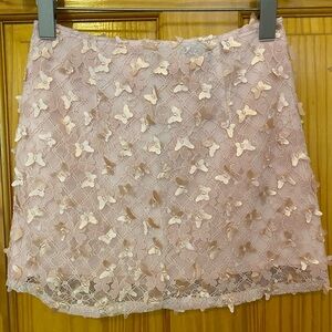 Lulus Pink Butterfly Skirt